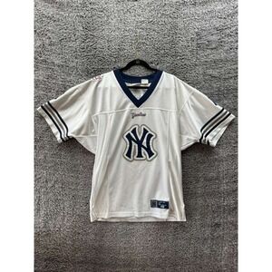 Vintage Lee Sport MLB New York Yankees V-Neck Mesh Shirt White Mens‎ Size L/XL